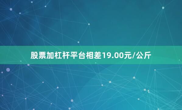 股票加杠杆平台相差19.00元/公斤