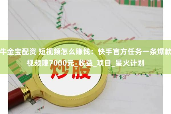 牛金宝配资 短视频怎么赚钱：快手官方任务一条爆款视频赚7000元_收益_项目_星火计划